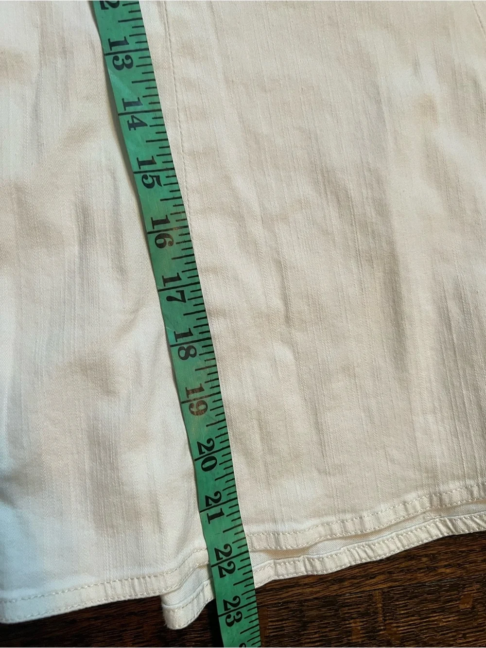 White House black market white stretch denim fit and flare skirt. Size 2